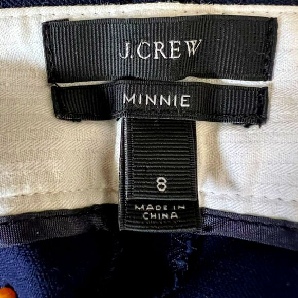 J.CREW J CREW NAVY BLUE MINNIE SKINNY SLIM LEG TROUSER PANTS SIDE ZIP SIZE 8 - Picture 8 of 8